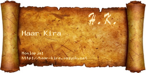 Haar Kira névjegykártya